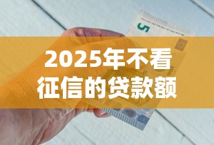 2025年不看征信的贷款额度6万：试试这5个有什么好贷款的平台