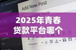 2025年青春贷款平台哪个好下款：推荐5个18岁能借钱的平台