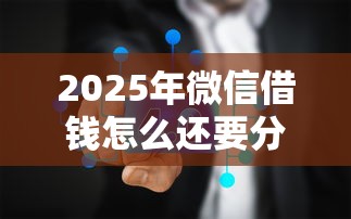 2025年微信借钱怎么还要分期？推荐五个用手机号贷款的平台