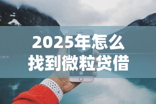 2025年怎么找到微粒贷借钱的：罗列5个网上平台好借钱