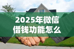 2025年微信借钱功能怎么样开通：梳理五个征信花了还能贷款的正规平台