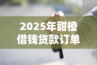 2025年甜橙借钱贷款订单在哪里，推荐五个车子抵押贷款平台