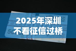 2025年深圳不看征信过桥贷款？试试这五个黑名单也能贷款的平台