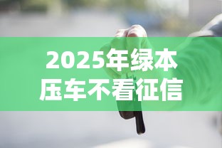 2025年绿本压车不看征信，试试这五个摆脱欠款束缚贷款新口子