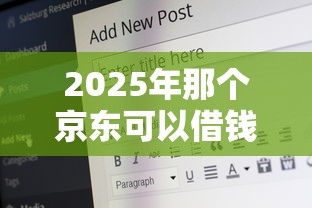 2025年那个京东可以借钱：公布5个20岁贷款平台