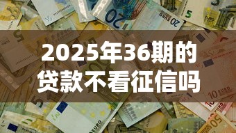 2025年36期的贷款不看征信吗：分享五个真实贷款平台
