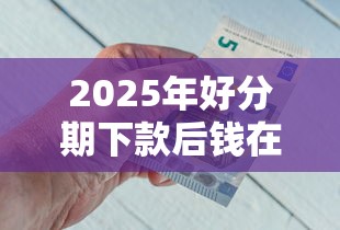 2025年好分期下款后钱在哪里，梳理5个借款平台借钱