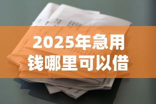 2025年急用钱哪里可以借款？整合5个最新能下来钱的平台