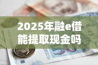 2025年融e借能提取现金吗？试试这五个贷款咨询平台