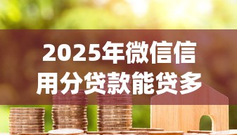 2025年微信信用分贷款能贷多少，看看这五个无视黑白户的贷款app