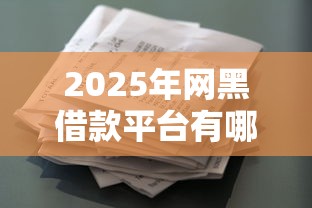 2025年网黑借款平台有哪些？公布五个急用钱无视一切必下款的口子