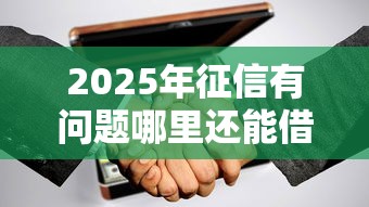 2025年征信有问题哪里还能借到钱：分享5个网上借钱平台好