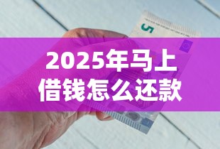 2025年马上借钱怎么还款的：整合五个一定能下款的借钱平台