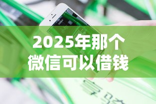 2025年那个微信可以借钱，分享五个黑户花户能秒下款的平台
