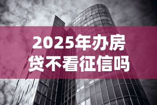 2025年办房贷不看征信吗，整合5个平台公司贷款