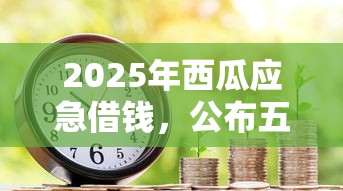 2025年西瓜应急借钱，公布五个房产抵押贷款平台