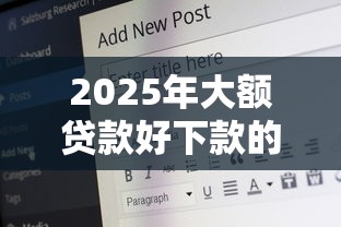2025年大额贷款好下款的？分享5个那些平台60—65岁可以借钱