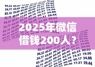 2025年微信借钱200人？推荐五个借款平台贷款利息又低又正规