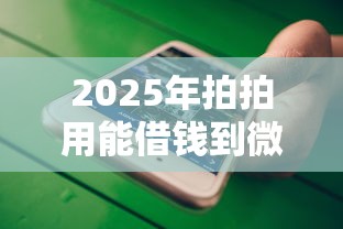 2025年拍拍用能借钱到微信吗：试试这五个台湾人借钱平台