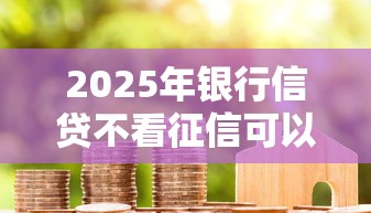 2025年银行信贷不看征信可以吗？推荐五个有借款平台黑户也能借