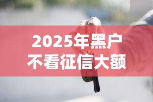 2025年黑户不看征信大额贷款？整合五个秒下700芝麻分贷款口子
