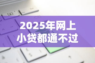 2025年网上小贷都通不过？整合5个国家正规网贷平台