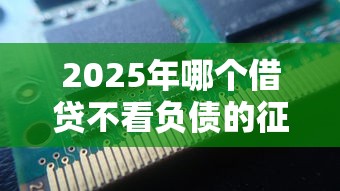 2025年哪个借贷不看负债的征信，公布五个2025无征信要求的贷款平台