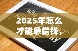 2025年怎么才能急借钱，分享五个黑户贷款的口子必下