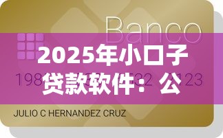2025年小口子贷款软件：公布5个借钱软件最好借到钱不用征信的