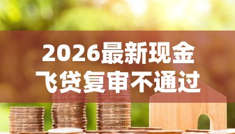 2026最新现金飞贷复审不通过，总结十个贷款平台代理！