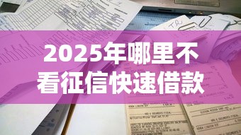 2025年哪里不看征信快速借款的平台，分享5个最容易借钱的平台