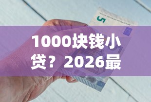 1000块钱小贷？2026最新测评10个平台借钱容易