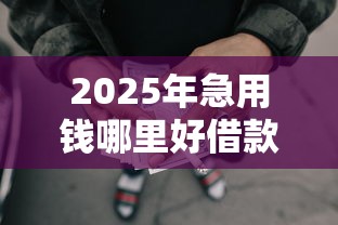 2025年急用钱哪里好借款，梳理5个哪些网贷平台正规
