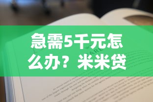 急需5千元怎么办？米米贷通过了不下款试试这7个无门槛平台