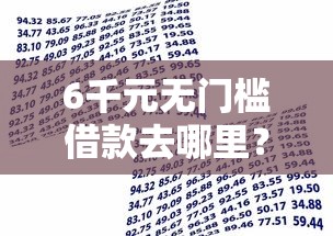 6千元无门槛借款去哪里？支付分查询额度看这8个平台