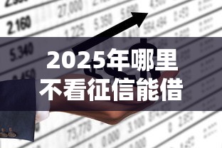 2025年哪里不看征信能借几万的，分享5个快速贷款平台