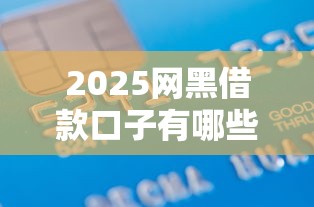 2025网黑借款口子有哪些？10个貌似免审批、哪些贷款平台上征信合集