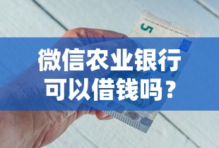 微信农业银行可以借钱吗？这5个官方贷款平台可以试试