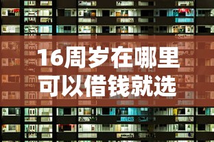 16周岁在哪里可以借钱就选这5个4千元网贷平台通过率高