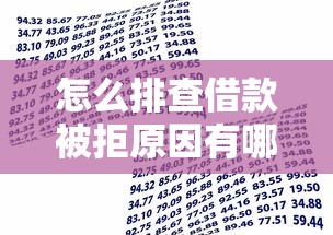 怎么排查借款被拒原因有哪些？分享10个低门槛贷款平台