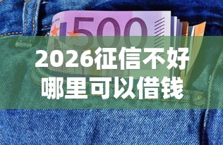 2026征信不好哪里可以借钱，差4千元就选这8个平台