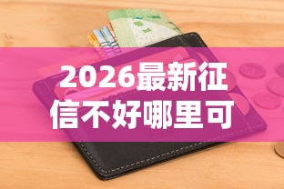 2026最新征信不好哪里可以借钱（支持支付宝），5个黑户必下的口子无私分享