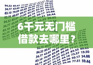 6千元无门槛借款去哪里？小额贷款哪里最可靠看这8个平台
