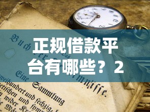 正规借款平台有哪些？2026最新测评10个不看年龄征信负债的软件