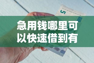 急用钱哪里可以快速借到有哪些？分享6个网上平台好借钱