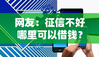 网友：征信不好哪里可以借钱？求介绍几款公司贷款平台