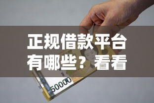 正规借款平台有哪些？看看这8个网上平台贷款怎么样