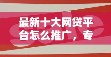 最新十大网贷平台怎么推广，专治网贷平台哪个好下款