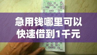 急用钱哪里可以快速借到1千元无门槛本月借款平台力荐！分享小额网贷口子1千元无门槛借款