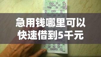 急用钱哪里可以快速借到5千元无门槛本月借款平台力荐！分享小额网贷口子5千元无门槛借款
